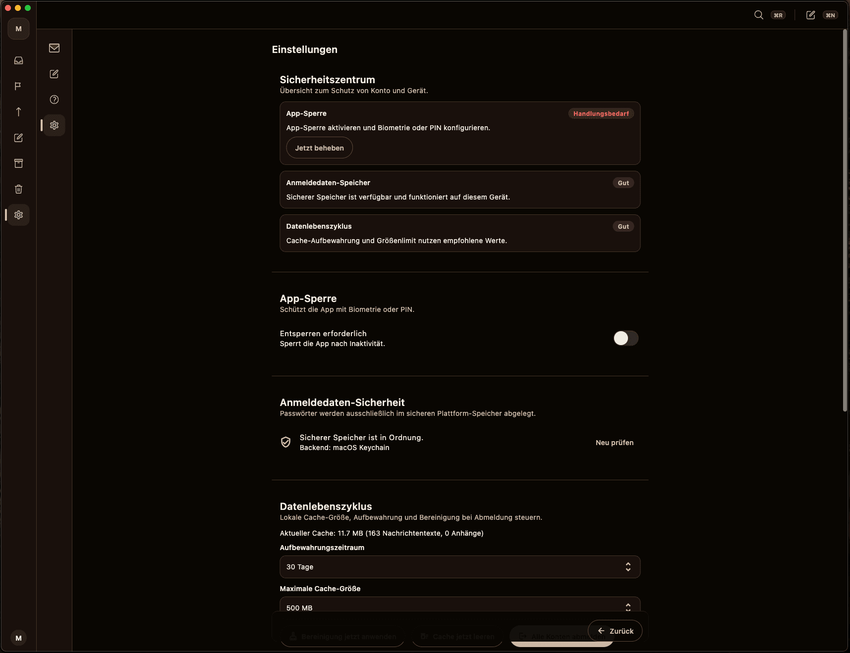 Envoy Einstellungen mit überarbeiteten Optionen und Layout